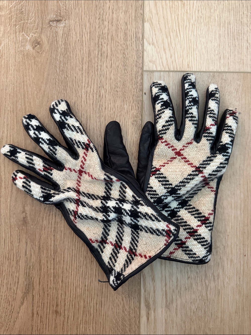 Burberry Plaid wool leather palm of Gloves‎ - Picture 3 of 11